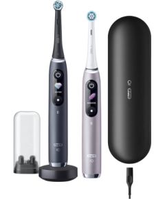 Oral-B Electric Toothbrush iO 9 Series Duo Rechargeable, For adults, Number of brush heads included 2, Black Onyx/Rose, Number of teeth brushing modes 7