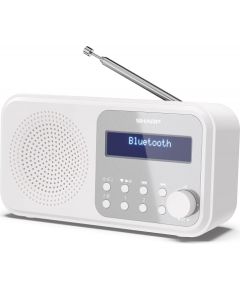 Sharp DR-P420(WH) Tokyo Portable Digital Radio, FM/DAB/DAB+, Bluetooth 5.0, USB or Battery Powered, Snowy White