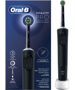 Oral-B Electric Toothbrush D103 Vitality Pro Rechargeable, For adults, Number of brush heads included 1, Black, Number of teeth brushing modes 3