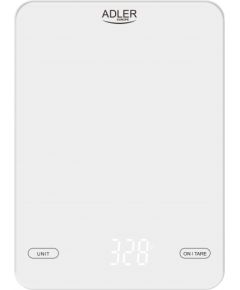 Adler Kitchen Scale AD 3177w Maximum weight (capacity) 10 kg, Accuracy 1 g, White