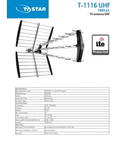 eSTAR Antenna T-1116 UHF Triplex LTE Black