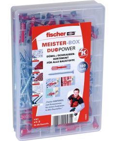 Fischer Meister-Box DUOPOWER plus screw - dowel - light gray / red - 160 pieces