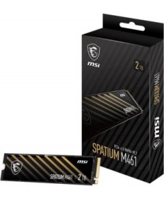 SSD|MSI|SPATIUM M461|2TB|M.2|PCIE|NVMe|3D NAND|Write speed 4200 MBytes/sec|Read speed 5000 MBytes/sec|2.15mm|TBW 450 TB|MTBF 1500000 hours|S78-440Q550-P83