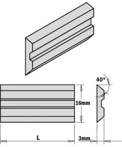 Ēveles asmeņi CMT 795.310.16; 310x16x3 mm; 2 gab.