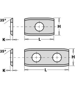 Ēveles asmeņi CMT 790.501.00; 50x12x1,5 mm; HW-HC; 1 gab.