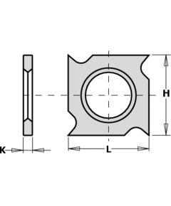 Ēveles asmeņi CMT 790.182.00; 18x18x2,5 mm; HW-HC; 1 gab.