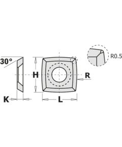 Ēveles asmeņi CMT 790.152.12; 15x15x2,5 mm; R115; HW-K1920; 1 gab.