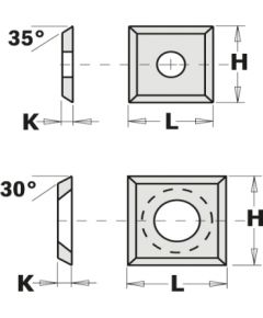 Ēveles asmeņi CMT 790.140.10; 14x14x1,2 mm; HW-HC; 1 gab.