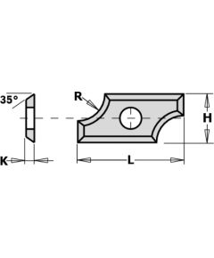 Ēveles asmeņi CMT 790.080.00; 24x12x1,5 mm; HWM; 1 gab.