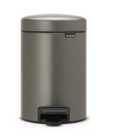 Brabantia atkritumu tvertne ar pedāli NewIcon, 3l, platinum