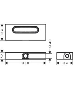 Hansgrohe dušas traps uBox Universal, DN40, horizontāls