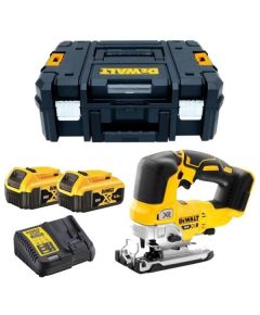 DEWALT DCS334P2-QW  Akumulatora figūrzāģis 18V (2x5.0Ah)