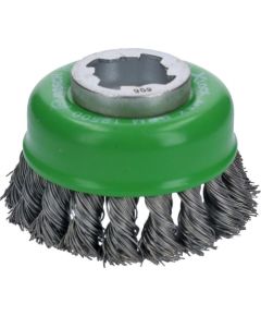 Bosch X-LOCK cup brush Heavy for Inox 75mm, knotted type (75mm diameter, 0.5 mm wire)