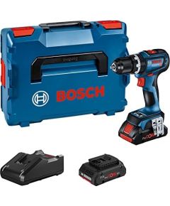 Bosch Cordless Impact Drill GSB 18V-90 C Professional, 18V (blue/black, 2x Li-Ion battery ProCORE18V 4.0Ah, Bluetooth module, in L-BOXX)