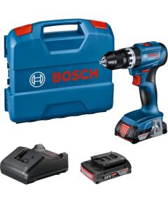 Bosch Cordless Impact Drill GSB 18V-45 Professional, 18V (blue/black, 2x Li-Ion battery 2.0Ah, in L-case)