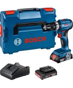 Bosch Cordless Impact Drill GSB 18V-45 Professional, 18V (blue/black, 2x Li-Ion battery 2.0Ah, in L-BOXX)