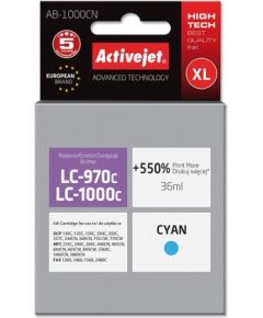 Activejet AB-1000CN ink for Brother printer; Brother LC1000/LC970C replacement; 36 ml; cyan