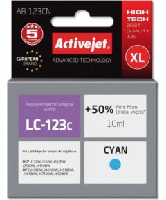 Activejet AB-123CN ink for Brother printer; Brother LC123C/LC121C replacement; Supreme; 10 ml; cyan