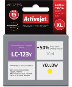 Activejet AB-123YN ink for Brother printer; Brother LC123Y/LC121Y replacement; Supreme; 10 ml; yellow