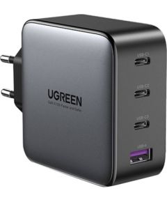 Ładowarka sieciowa UGREEN CD226, 3x USB-C, 1x USB-A, GaN, PD3.0, QC4+, 100W, Kabel 1.5m (szary)
