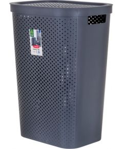 Curver Infinity Recycled 60L Veļas kaste 44x35x60cm tumši pelēka