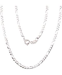 Серебряная цепочка Фигаро 2,2 мм, алмазная обработка граней #2400105, Серебро 925°, длина: 65 см, 7 гр.