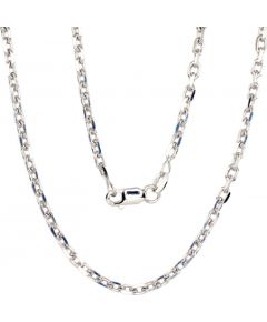 Серебряная цепочка Якорное 3 мм, алмазная обработка граней #2400076(PRh-Gr), Серебро 925°, родий (покрытие), длина: 70 см, 15.4 гр.