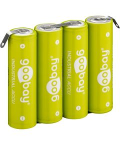 Goobay 4x AA (Mignon) - 2100 mAh, green - Solder tail (Z), Nickel-metal hydride battery (NiMH), 4.8 V