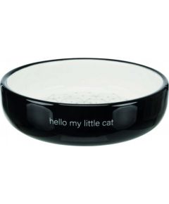 Trixie Miska dla kotów ras krótkopyskich, ceramiczna, 0.3 l/o 15 cm, czarny/biały
