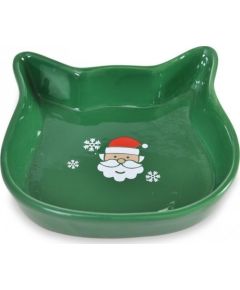 Trixie Miska ceramiczna dla kota, Św. Mikołaj, zielona, 13,6x13,6x3cm