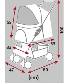 Trixie Wózek transporter psa kota do 15 kg, 4 koła, szary