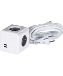 Allocacoc PowerCube Extended USB E(FR), 3m power extension 4 AC outlet(s)