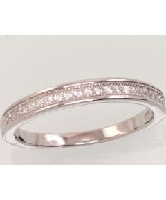 Серебряное кольцо #2101478(PRh-Gr)_CZ, Серебро 925°, родий (покрытие), Цирконы, Размер: 17, 1.9 гр.