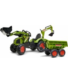 Traktors ar piekabi un  pedāļiem- Avec klase, zaļš