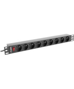 LANBERG POWER STRIP RACK 19" (1U, 16A, 9X 230V PL)