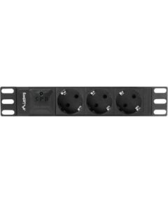 LANBERG POWER STRIP 10" RACK (1U, 16A, 3X SHUKO)