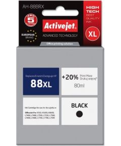 Activejet AH-88BRX HP Printer Ink, Compatible with HP 88XL C9396AE;  Premium;  80 ml;  black. Prints 20% more.