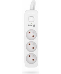 Hsk Data Kerg M02376 3 Earthed sockets  - 3.0m power strip with 3x1mm2 cable, 10A