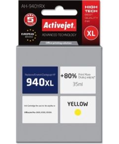Activejet Ink Cartridge AH-940YRX for HP Printer, Compatible with HP 940XL C4909AE;  Premium;  35 ml;  yellow. Prints 80% more.