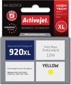 Activejet AH-920YCX HP Printer Ink, Compatible for HP 920XL CD974AE;  Premium;  12 ml;  yellow.