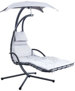Saska Garden Šūpojošs šūpuļkrēsls ar lietussargu Lisabona gaiši pelēks