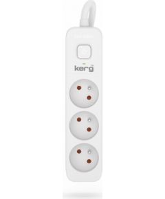 Hsk Data Kerg M02380 3 Earthed sockets  - 3.0m power strip with 3x1,5mm2 cable, 16A