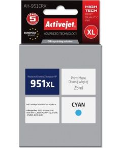 Activejet AH-951CRX HP Printer Ink, Compatible with HP 951XL CN046AE;  Premium;  25 ml;  blue.