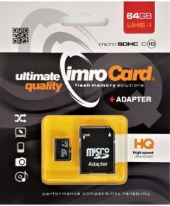 IMRO 10/64G UHS-I ADP memory card 64 GB MicroSDHC Class 10