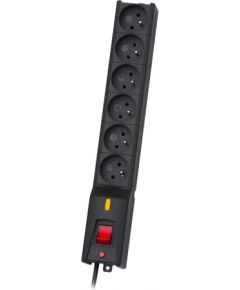 LESTAR LX 610 G-A, surge protector, 1.5m, black 6 AC outlet(s) 230 V