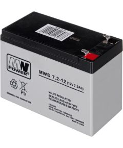 MPL MW POWER MWS 7.2-12 UPS battery Lead-acid accumulator VRLA AGM Maintenance-free 12 V 7,2 Ah Black, Grey