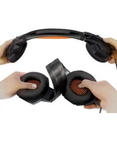 REAL-EL GDX-7700 SURROUND 7.1 gaming headphones with microphone, black-orange
