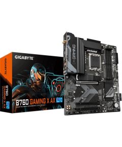 Gigabyte B760 GAMING X AX 1.1 M/B Processor family Intel, Processor socket  LGA1700, DDR5 DIMM, Memory slots 4, Supported hard disk drive interfaces 	SATA, M.2, Number of SATA connectors 4, Chipset Intel B760 Express, ATX