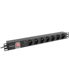 LANBERG PDU RACK POWER STRIP (1U,16A,7X 230V,2M)