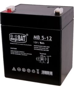 MPL megaBAT MB 5-12 UPS battery Sealed Lead Acid VRLA AGM 12 V 5 Ah Black